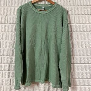 Reebok Natural Dye Green Waffle Knit Long Sleeve Shirt Men’s Large